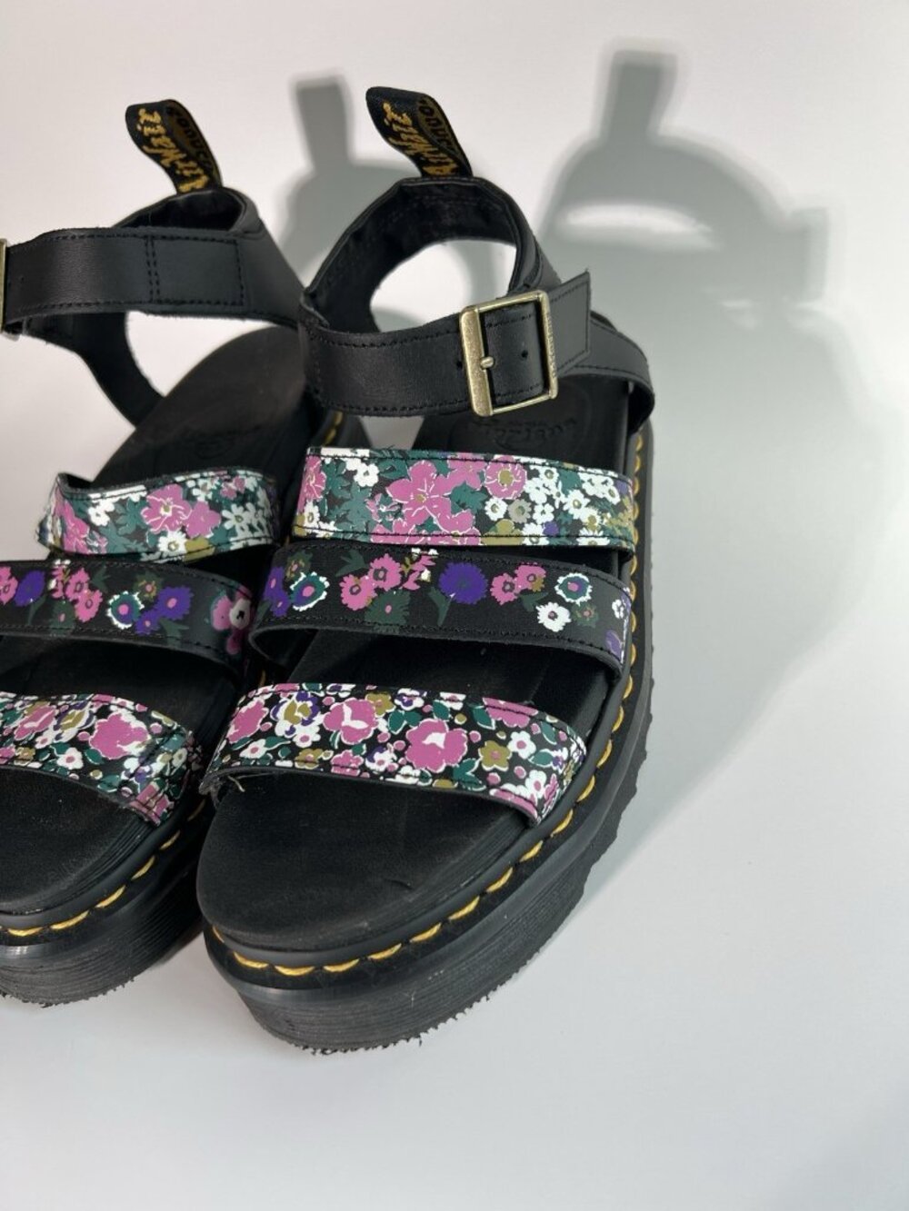 Dr Martens Blaire Women's Floral Print Leather Platform Gladiator Sandals US 8 - Picture 3 of 16